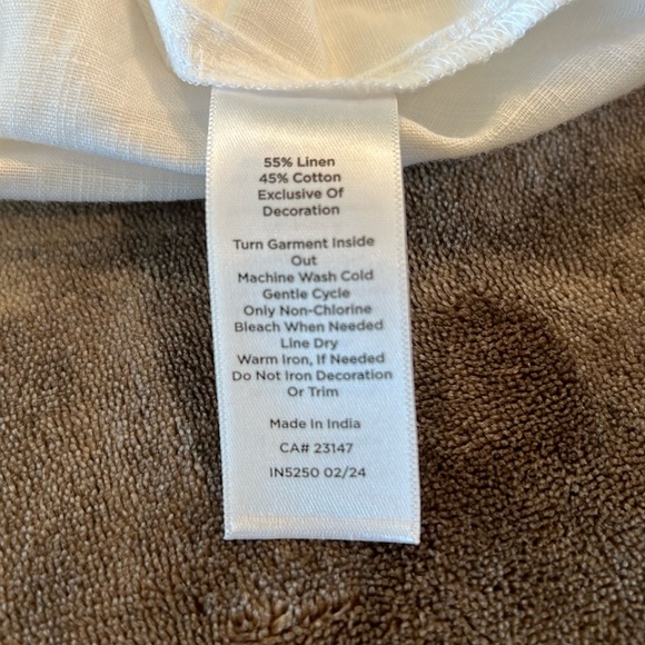 🎉Host Pick🎉Talbots Palm Embellished Linen Cotton Popover - Size 1X - Picture 14 of 15